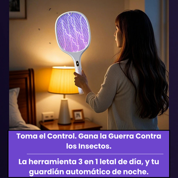 Raqueta y Lámpara Mata Mosquitos 3 en 1: El Escudo Definitivo para un Hogar Sin Insectos